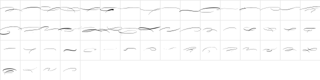 Avelana Deco Thin PERSONAL USE Regular  glyph index