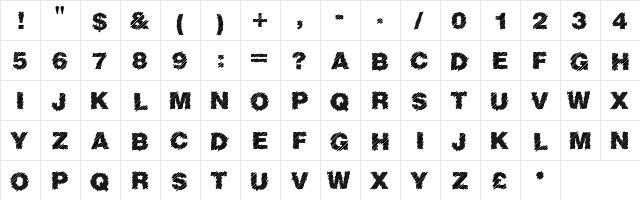 Sliced Juice Regular  glyph index