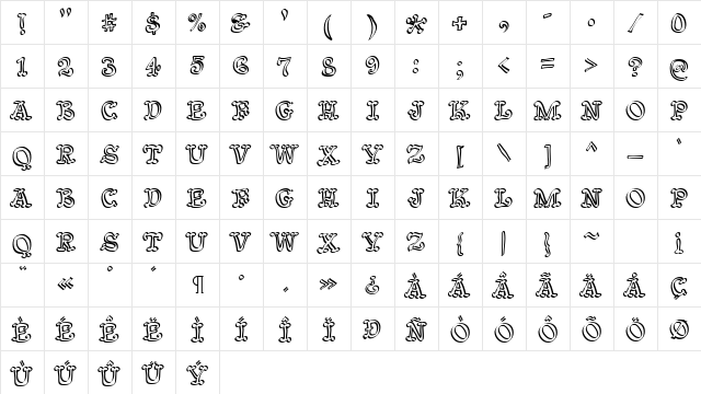 AccruedInterest Regular  glyph index