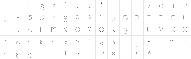 SaltTruckToTheStars Regular  glyph index