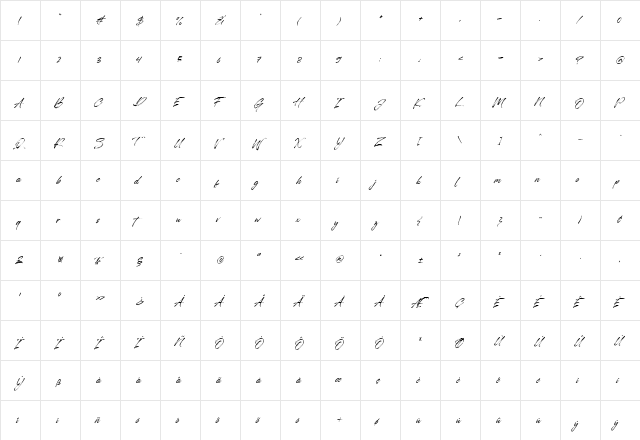 Automobile Contest Regular  glyph index