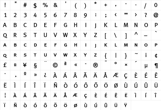 Meta-CapsMedium Medium  glyph index
