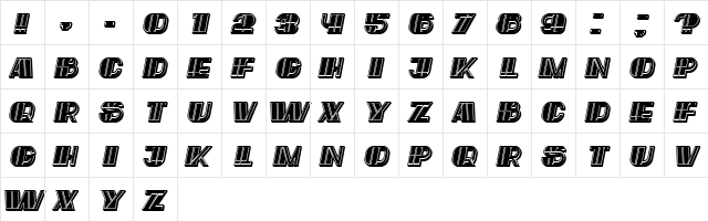 Large Filled Italic  glyph index