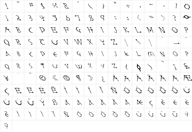 FZ UNIQUE 28 LEFTY Normal  glyph index