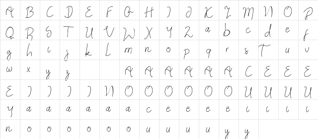 Jazz One Demo Script Regular  glyph index