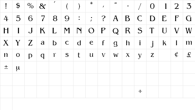 AzoteSSK Regular  glyph index