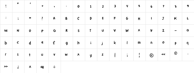 Suiren Regular  glyph index