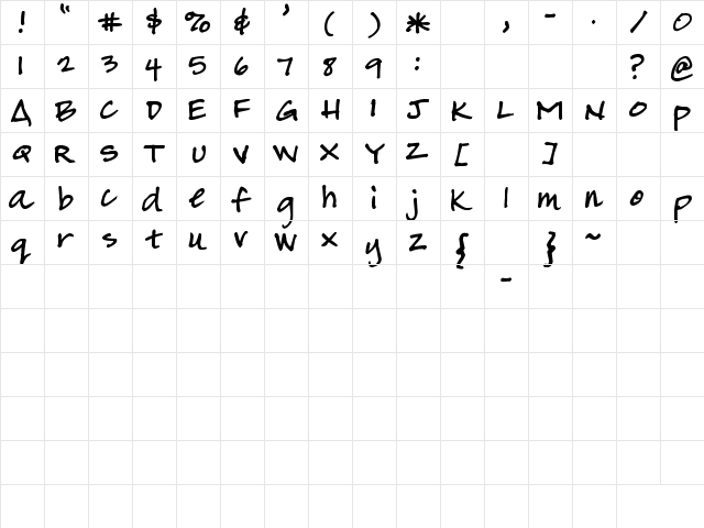 Pea Haylie Regular  glyph index