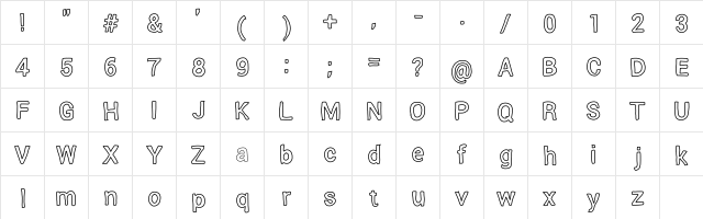 Verumai Outline  glyph index