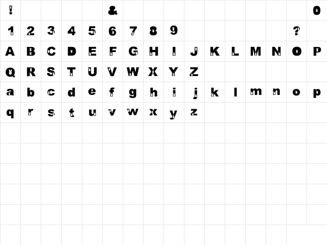 Michousa2 Regular  glyph index