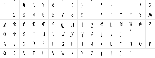 Carlinson Regular  glyph index