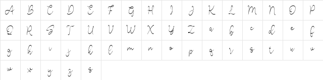 Lucylane Free Regular  glyph index