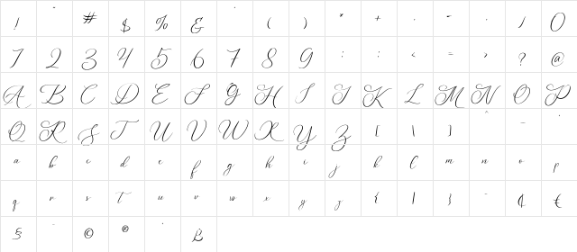 Dagtton Regular  glyph index