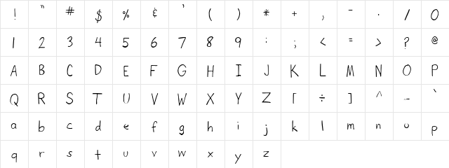 New Caledonia Regular  glyph index
