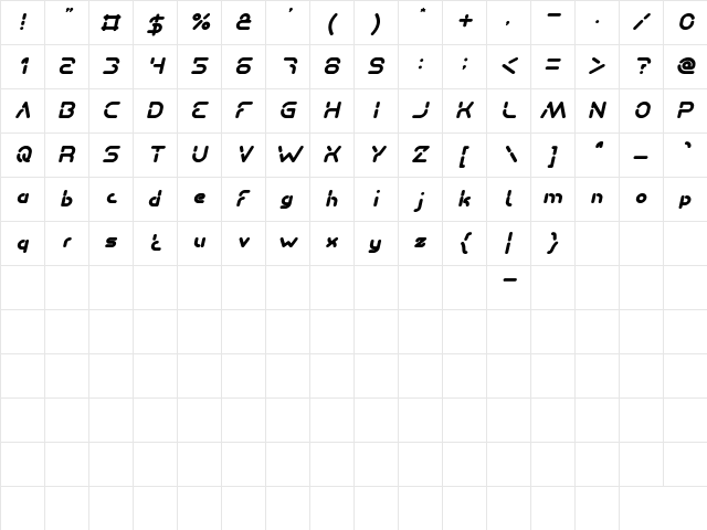 Stay Kind and REPEAT Cursiva  glyph index