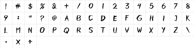 Horobi Regular  glyph index