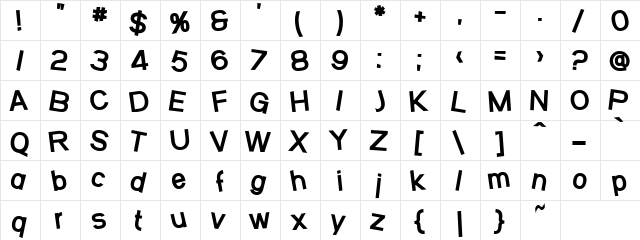 Veenu Regular  glyph index