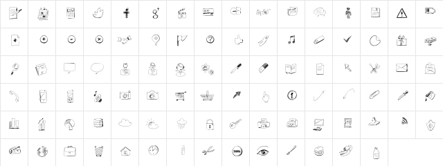 SketchIcons Medium  glyph index