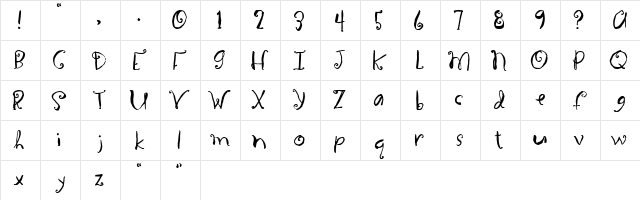 2Peas DW Squirrel Tail Regular  glyph index