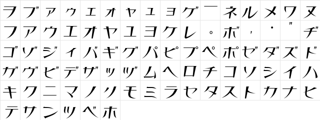 Thin Normal  glyph index