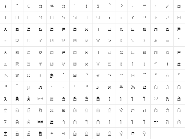 Low Gun Screen Bold 3D Bold 3D  glyph index