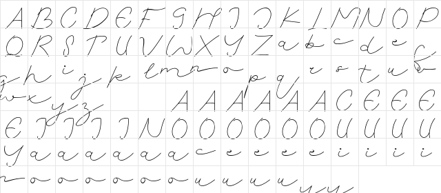 Brusly Name Demo Signature Regular  glyph index