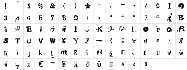 HotPlate LT Std 8 Regular  glyph index