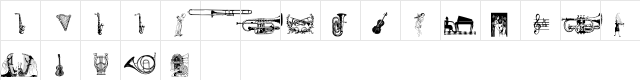 wmmusic2 Regular  glyph index