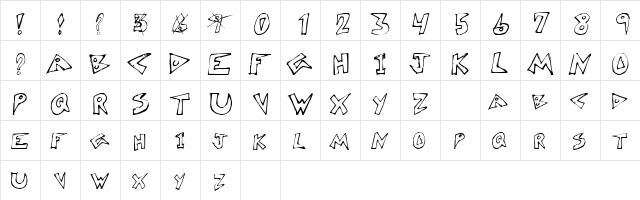 4amDiner Regular  glyph index