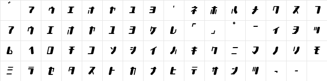 TYPEOUT2097 KAT Italic  glyph index
