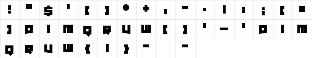 Requires Moonshine Regular  glyph index