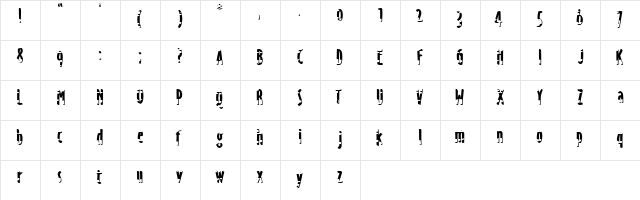 ICEBURG Regular  glyph index