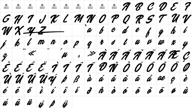 Wanabees Personal Use Regular  glyph index