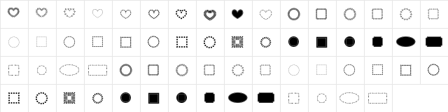 FL Fancy Frames Regular  glyph index