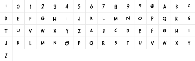 Oh Wonderful Play DEMO Regular  glyph index
