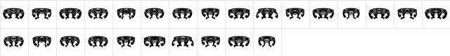 Aliens Regular  glyph index