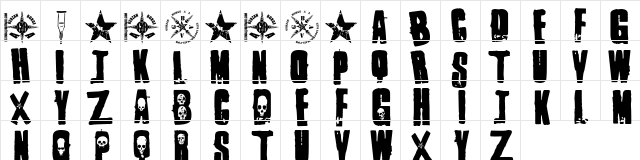 1 Punk Regular  glyph index