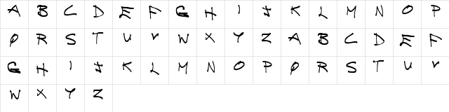 Brainless Thoughts Compact Brainless Thoughts  glyph index