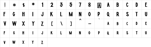 Hypebeast Regular  glyph index