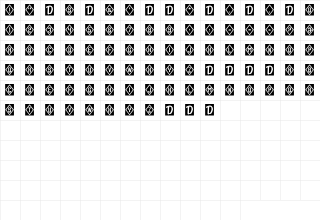 Icecube Regular  glyph index