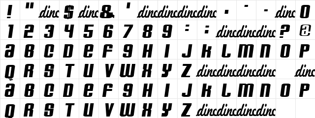 Heroes&Villains Regular  glyph index