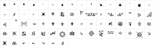 Fleurons Regular  glyph index