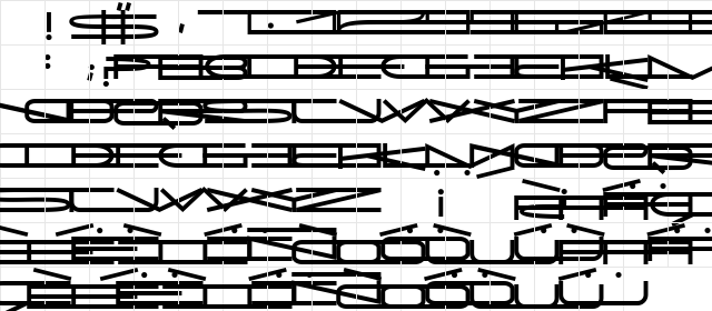 JMH Extra Wide Ultra-expanded Regular  glyph index