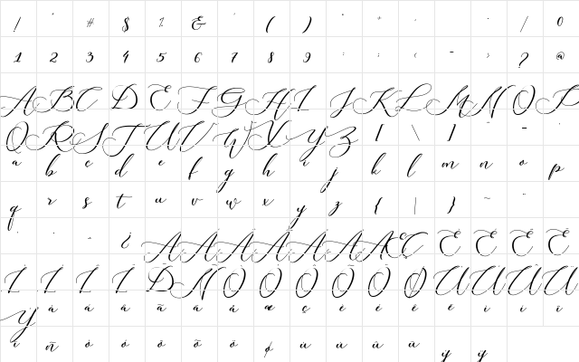 Strong Farmhouse Regular  glyph index