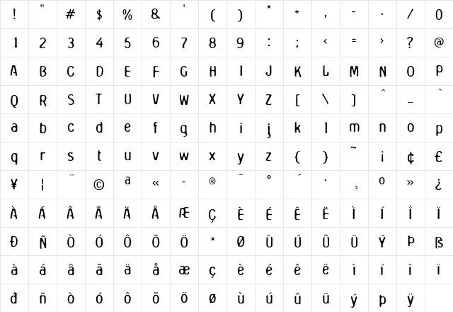 Oculus-AGauge Regular  glyph index