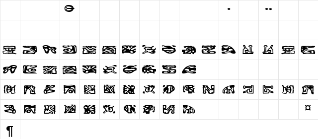 ST Bajoran Ideogram Regular  glyph index