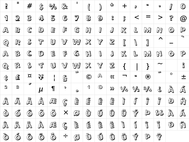 LooneyTunes Tilt (FontView) Tilt  glyph index