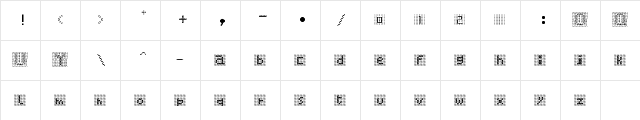 First FontStruction Regular  glyph index