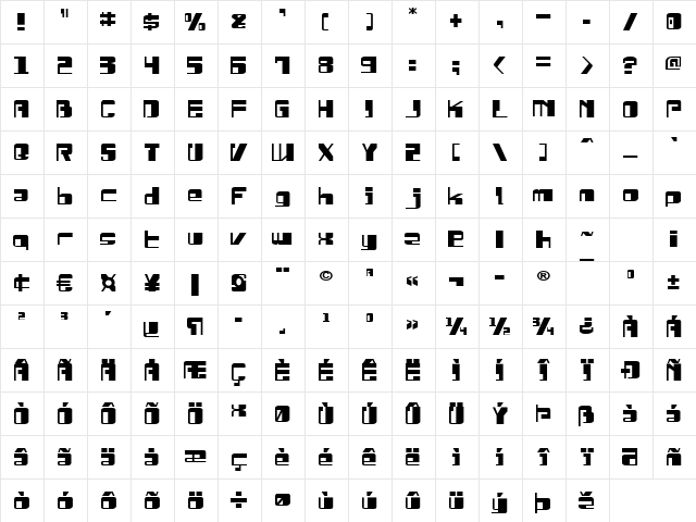 Drosselmeyer Expanded Expanded  glyph index