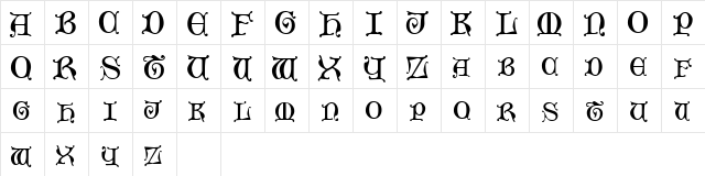 IsabelleScapsSSK Regular  glyph index